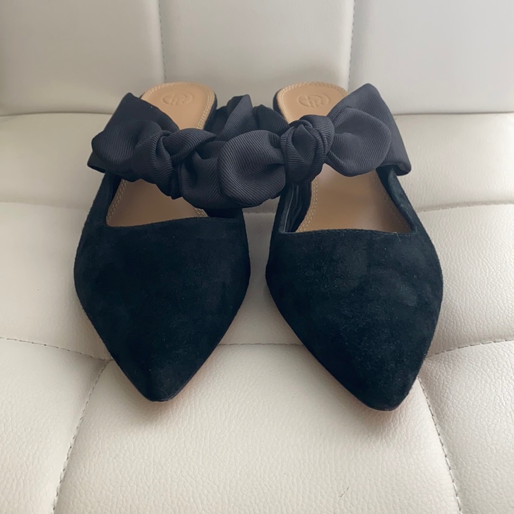 NWOT The ROW Coco Suede Moire Mules